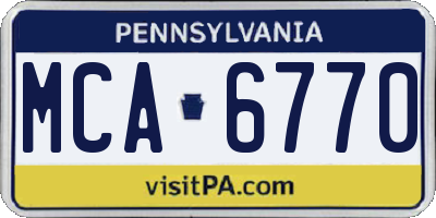 PA license plate MCA6770