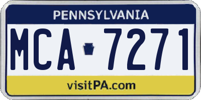 PA license plate MCA7271