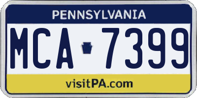 PA license plate MCA7399