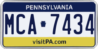 PA license plate MCA7434
