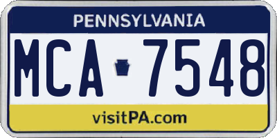 PA license plate MCA7548