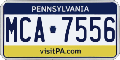 PA license plate MCA7556