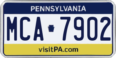 PA license plate MCA7902