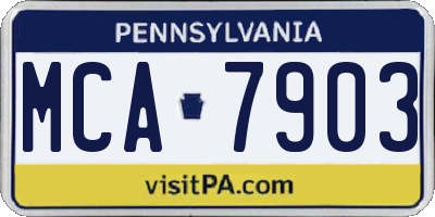 PA license plate MCA7903