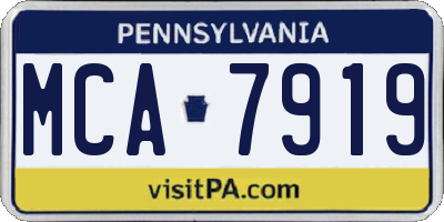 PA license plate MCA7919