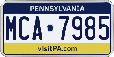 PA license plate MCA7985