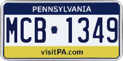 PA license plate MCB1349