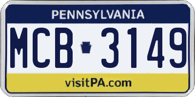 PA license plate MCB3149