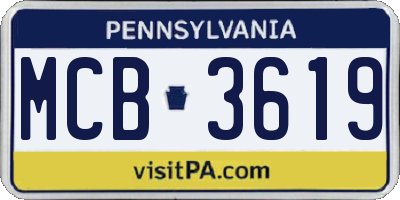 PA license plate MCB3619