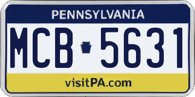 PA license plate MCB5631