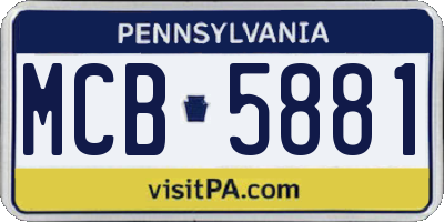 PA license plate MCB5881