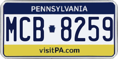 PA license plate MCB8259