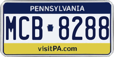 PA license plate MCB8288