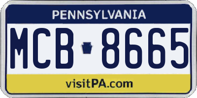 PA license plate MCB8665