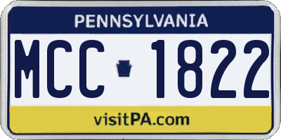 PA license plate MCC1822