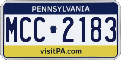 PA license plate MCC2183