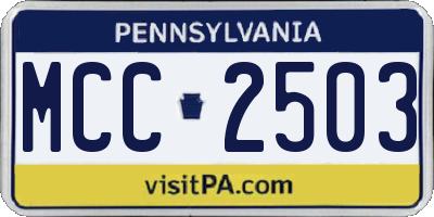 PA license plate MCC2503