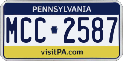 PA license plate MCC2587