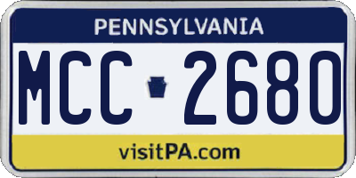 PA license plate MCC2680