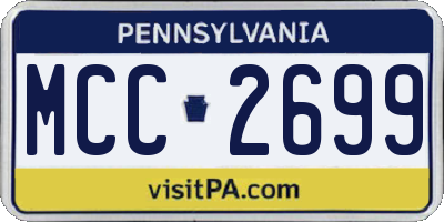 PA license plate MCC2699