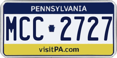 PA license plate MCC2727