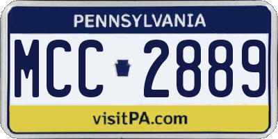 PA license plate MCC2889