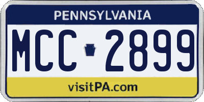PA license plate MCC2899