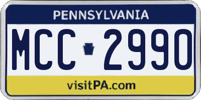 PA license plate MCC2990