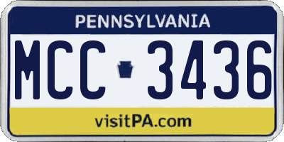 PA license plate MCC3436