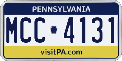 PA license plate MCC4131