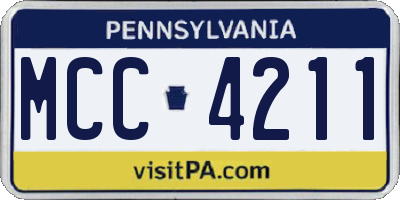 PA license plate MCC4211