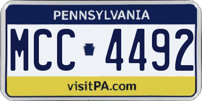 PA license plate MCC4492