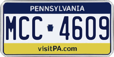 PA license plate MCC4609