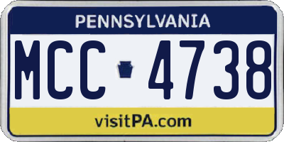 PA license plate MCC4738