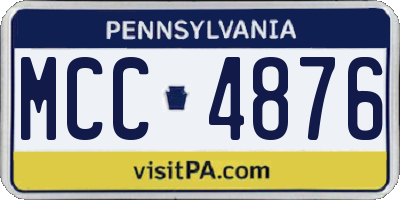 PA license plate MCC4876