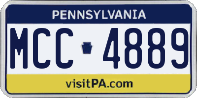PA license plate MCC4889