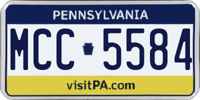PA license plate MCC5584