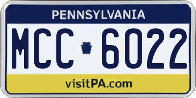 PA license plate MCC6022