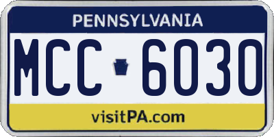 PA license plate MCC6030