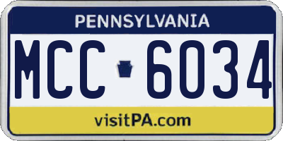 PA license plate MCC6034