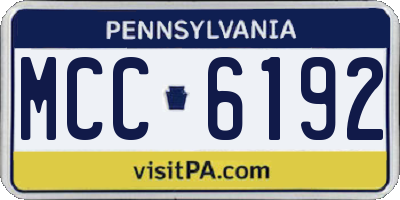 PA license plate MCC6192