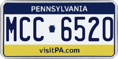 PA license plate MCC6520