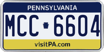 PA license plate MCC6604