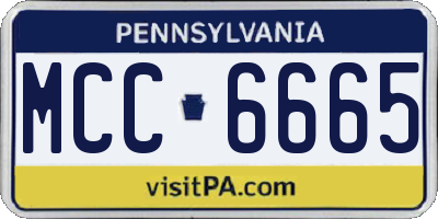 PA license plate MCC6665