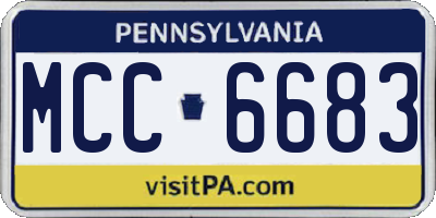 PA license plate MCC6683