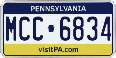 PA license plate MCC6834