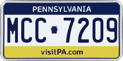 PA license plate MCC7209