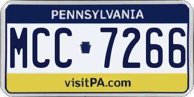 PA license plate MCC7266