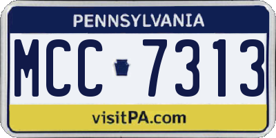 PA license plate MCC7313