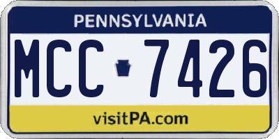 PA license plate MCC7426